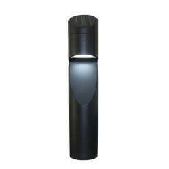 Eccentrica Black Solar Bollard - Daylight White