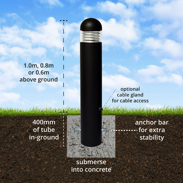 Fostering Root Mount Bollard diagram