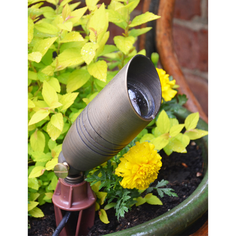 Director Up Light / Solid Brass Spike Light - Rustic Bronze Finish (12v Plug & Play) - Image 4