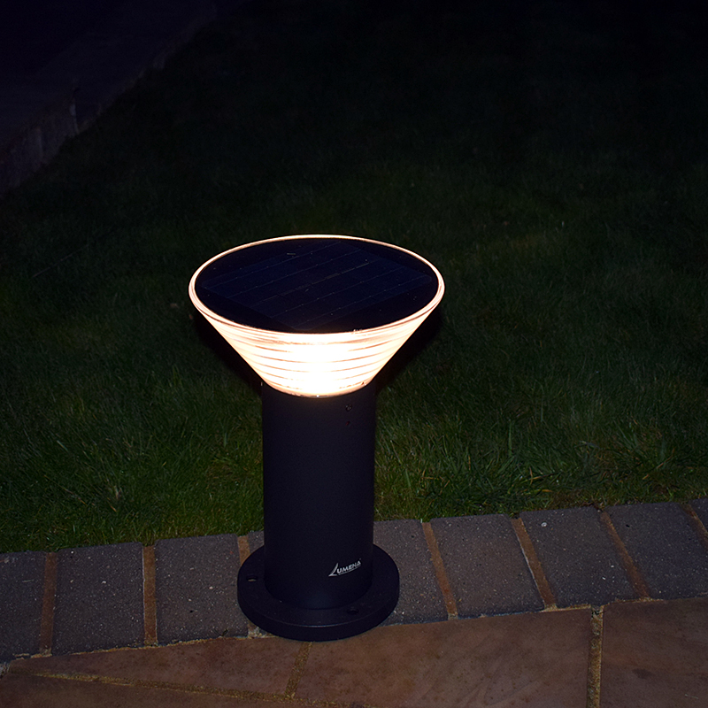 Pro Solar OLYMPIA - 380mm Solar Pedestal Light with External Mounting Base - Image 4