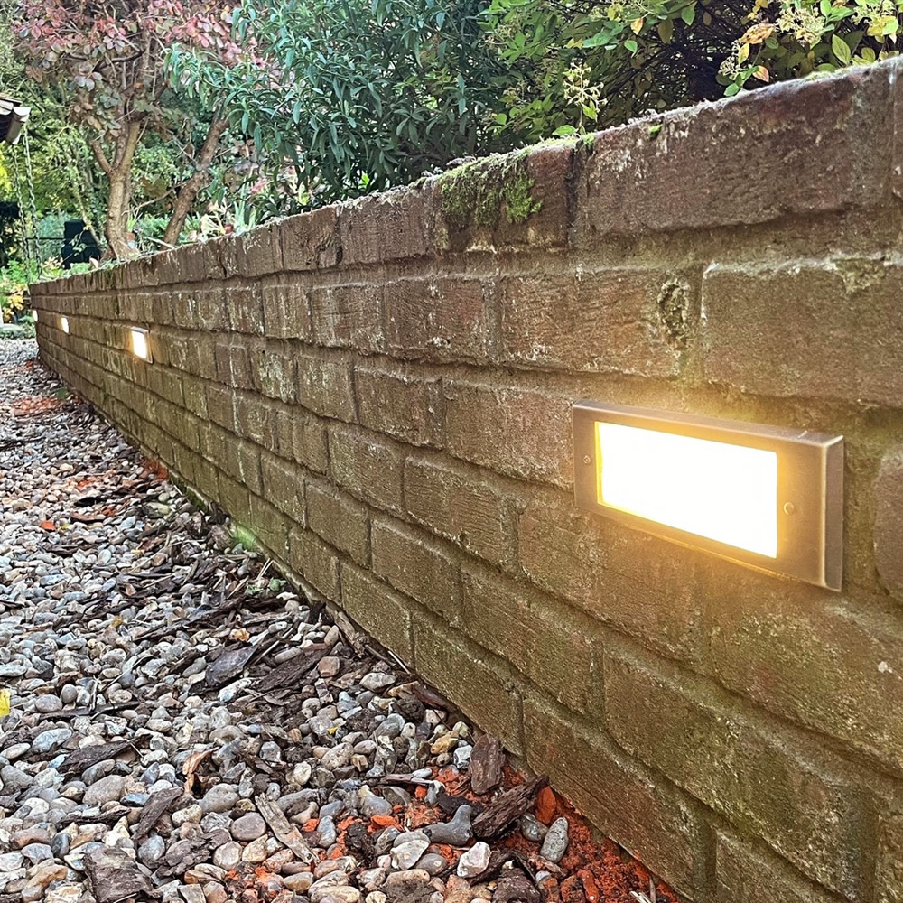 Charleston Brass Brick Light - Frosted Glass Front (240v) - Image 19