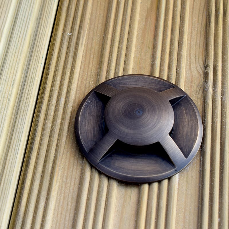 QuadMarka - 240v 4 Way Recessed Ground / Step Light - Brass (Rustic Bronze Finish) - Image 2