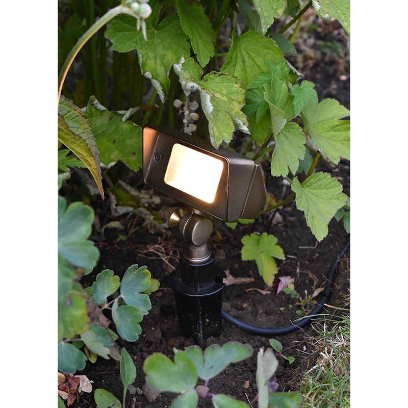 Charleston Cobra 12v Mini Floodlight Clear/Frosted Lens, Brass - Image 2