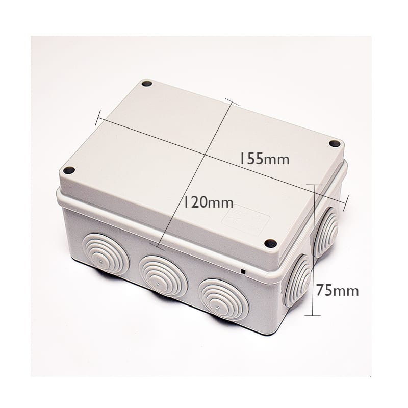 10 Way Junction Box with Rubber Grommets - Grey - Image 4
