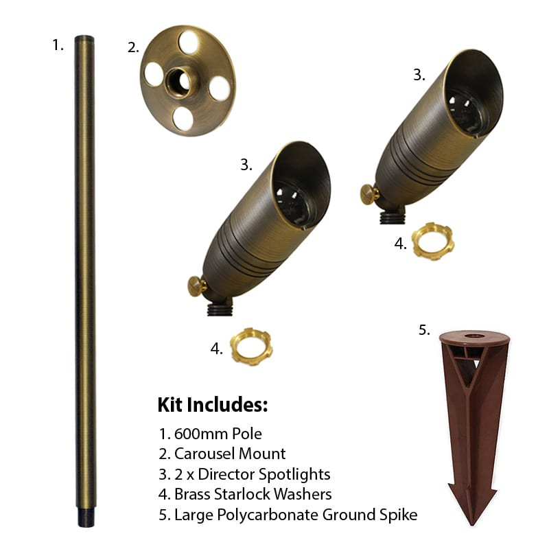 Charleston Carousel - Solid Brass Adjustable Spotlight Kit (12v) - Image 2