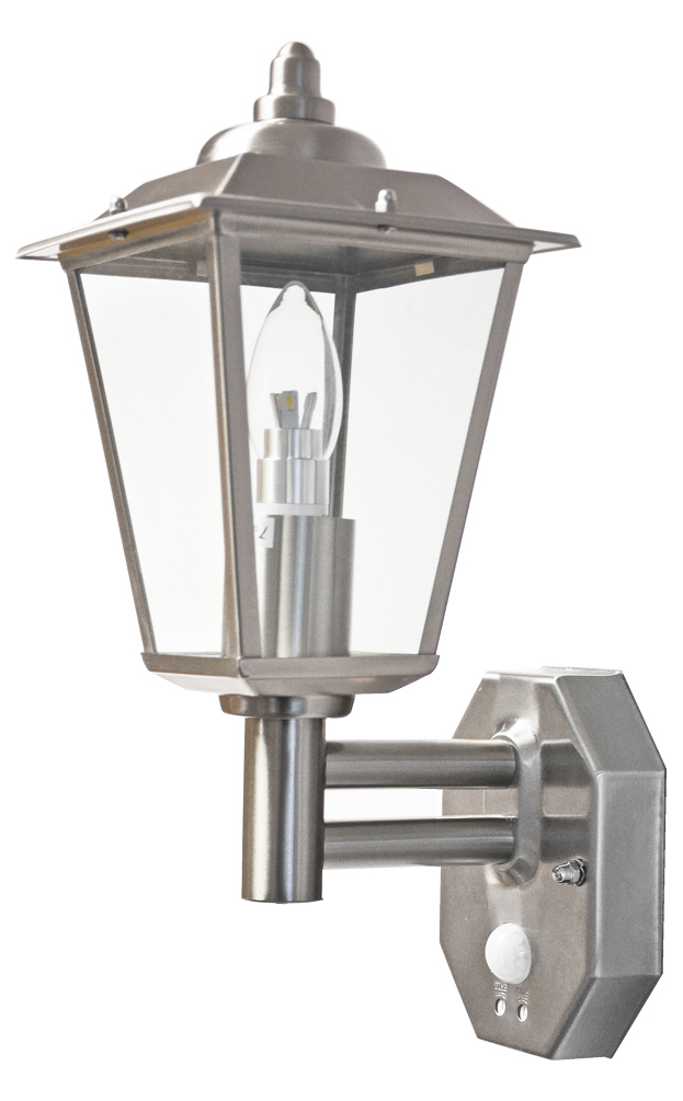 Stellus CLASSICA 370 WL S - Stainless Steel Wall Light with PIR Motion Sensor