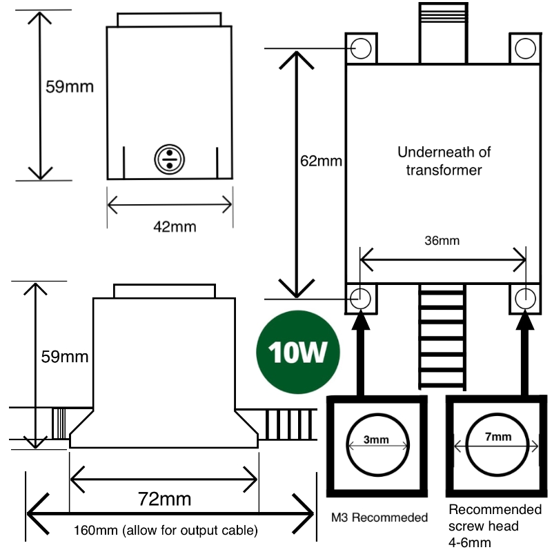 12v AC Waterproof Transformer (Various Wattages) - Versa Plug & Play Output Cable - Image 4