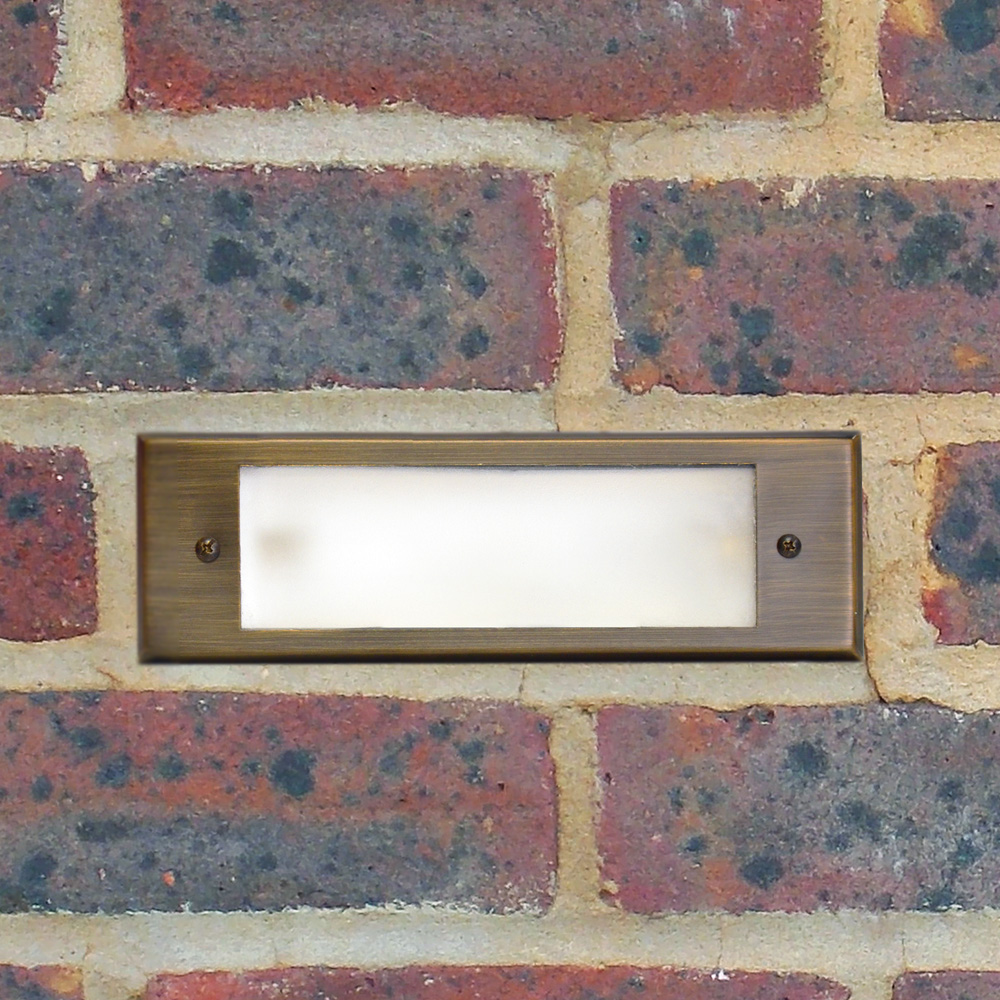 Charleston Brass Brick Light - Frosted Glass Front (240v) - Image 9