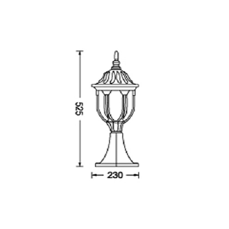 Amphora Traditional Pedestal Light with Frosted Glass Diffuser - Image 2